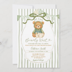 Invitation Bow Nous pouvons attendre tôt ours baby shower ray