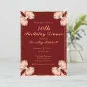 Invitation Bow or Rose de Bourgogne 70e anniversaire (Debout devant)