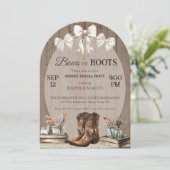 Invitation Bow ou Boots boho rustique Genre révéler la fête (Debout devant)