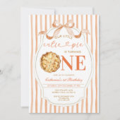 Invitation Bow Our Little Cutie Pie Fall Stripes 1er Annivers (Devant)