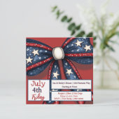 Invitation Bow patriotique en rouge blanc et bleu avec étoile (Debout devant)