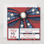 Invitation Bow patriotique en rouge blanc et bleu avec étoile (Devant)