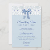 Invitation Bow Pearl Quelque chose de bleu avant de faire Fêt (Devant)