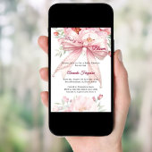 Invitation Bow pink flowers baby in bloom girl Baby Shower