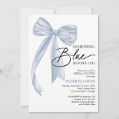 Invitation Bow Quelque Chose De Bleu Avant De Faire Bow Fête  (Devant)