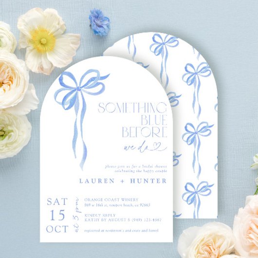 Invitation Bow Quelque Chose De Bleu Avant De Faire Couple