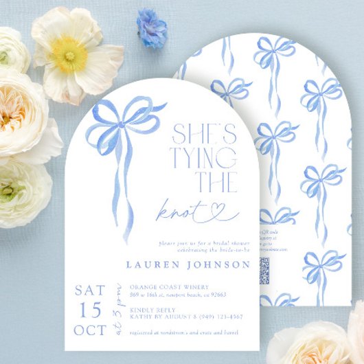 Invitation Bow Quelque Chose De Bleu Avant De Faire Fête des