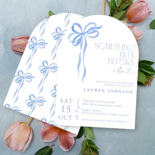 Invitation Bow Quelque Chose De Bleu Avant De Faire Fête des 
