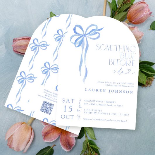Invitation Bow Quelque Chose De Bleu Avant De Faire Fête des