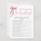 Invitation Bow Qui Connaît La Mariée Meilleure Fête des marié (Devant)