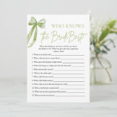 Invitation Bow Qui Connaît La Mariée Meilleure Fête des marié (Debout devant)