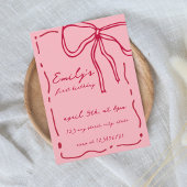 Invitation Bow Quirky Main tiré Whimsical Rouge rose rose Ann