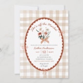 Invitation Bow Red En vichy Illustration Farmers Market Brida (Devant)