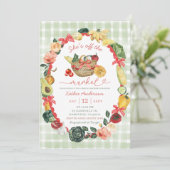 Invitation Bow Red En vichy Illustration Farmers Market Brida (Debout devant)