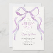 Invitation Bow ribbon birthday (Devant)