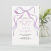 Invitation Bow ribbon birthday (Debout devant)