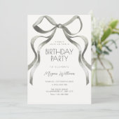 Invitation Bow ribbon birthday (Debout devant)