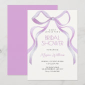 Invitation Bow ribbon bridal shower (Devant / Derrière)