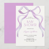 Invitation Bow ribbon bridal shower (Devant / Derrière)