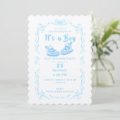Invitation Bow Ribbon C'est un garçon Baby Chaussure (Debout devant)