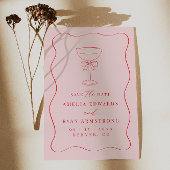 Invitation Bow Ribbon Élégant Moderne Enregistrer La Date