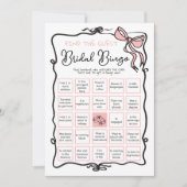 Invitation Bow Ribbon Fête des mariées Trouvez l'invité BINGO (Devant)