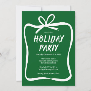 Invitation Bow Ribbon Frame Fête de Noël Fête PERSONNALISÉE