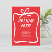 Invitation Bow Ribbon Frame Fête de Noël Fête PERSONNALISÉE (Debout devant)