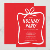 Invitation Bow Ribbon Frame Fête de Noël Fête PERSONNALISÉE (Devant / Derrière)