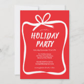 Invitation Bow Ribbon Frame Fête de Noël Fête PERSONNALISÉE (Devant)