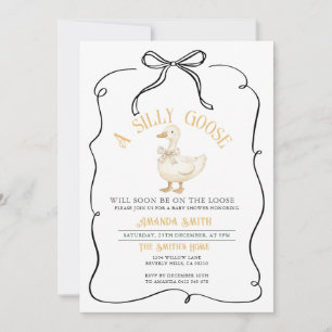 Invitation Bow Ribbon Genre Neutre Oie Baby shower