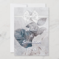 *~ Bow Romance AR26 Flower QR RSVP Mariage