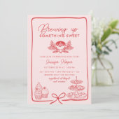 Invitation Bow rose | Baby shower doux (Debout devant)