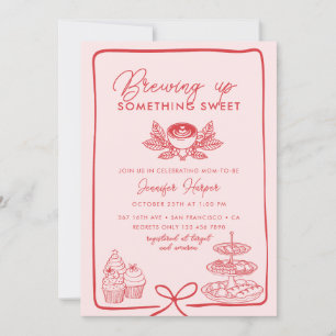 Invitation Bow rose   Baby shower doux