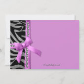 Invitation Bow Rose Chaud Avec Des Perles D'Argent Et Des Str (Dos)