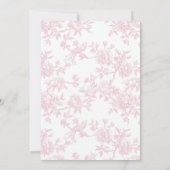 Invitation Bow rose clair et Baby shower en toile (Dos)