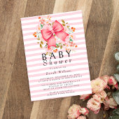 Invitation Bow rose Floral baby shower d'aquarelle