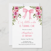 Invitation Bow rose Rose Floral Little Cutie Anniversaire (Devant)