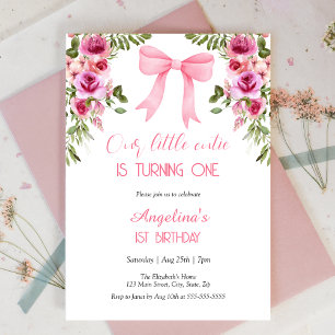 Invitation Bow rose Rose Floral Little Cutie Anniversaire