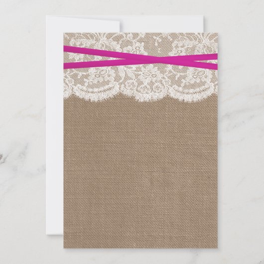 Invitation Bow rose Russe Burlap & Lace Engagement Party (Dos)