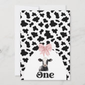 Invitation Bow rose Vache noire Imprimer Vache sainte 1er ann (Dos)
