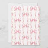 Invitation Bow rose vif Elle noue la Fête des mariées de noeu (Dos)