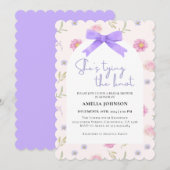 Invitation Bow rose vif Elle noue la Fête des mariées de noeu (Devant / Derrière)