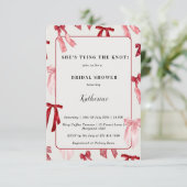 Invitation Bow rose vif Elle noue la Fête des mariées de noeu (Debout devant)