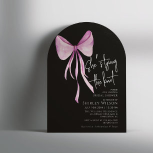 Invitation Bow rose vif Elle noue la Fête des mariées de noeu