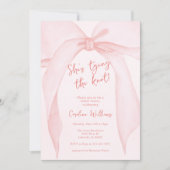 Invitation Bow rose vif Elle noue la Fête des mariées de noeu (Devant)