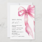 Invitation Bow rose vif Elle noue la Fête des mariées de noeu (Devant)