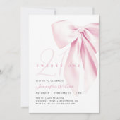 Invitation Bow rose vingt et un anniversaire (Devant)
