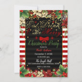 Invitation Bow rouge de Noël pour la fête de Noël Manger Boir (Devant)