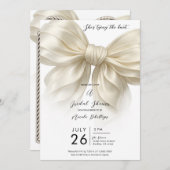 Invitation Bow Ruffle D'Ivoire Attache La Fête des mariées De (Devant / Derrière)